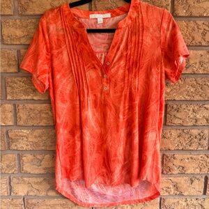 • 4/$25-Juniper + Lime Pleated Front Blouse